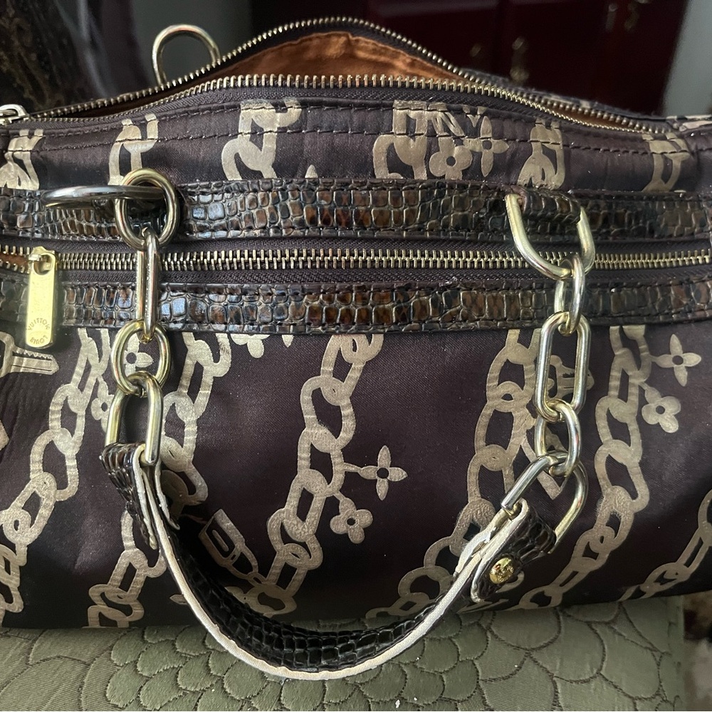Louis Vuitton Brown and Cream Satchel - Picture 3 of 10